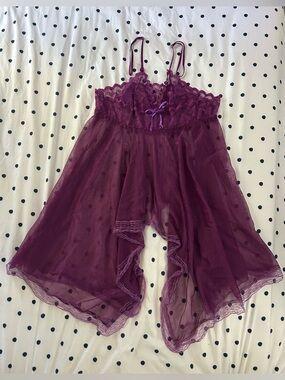 Purple lace high low cami